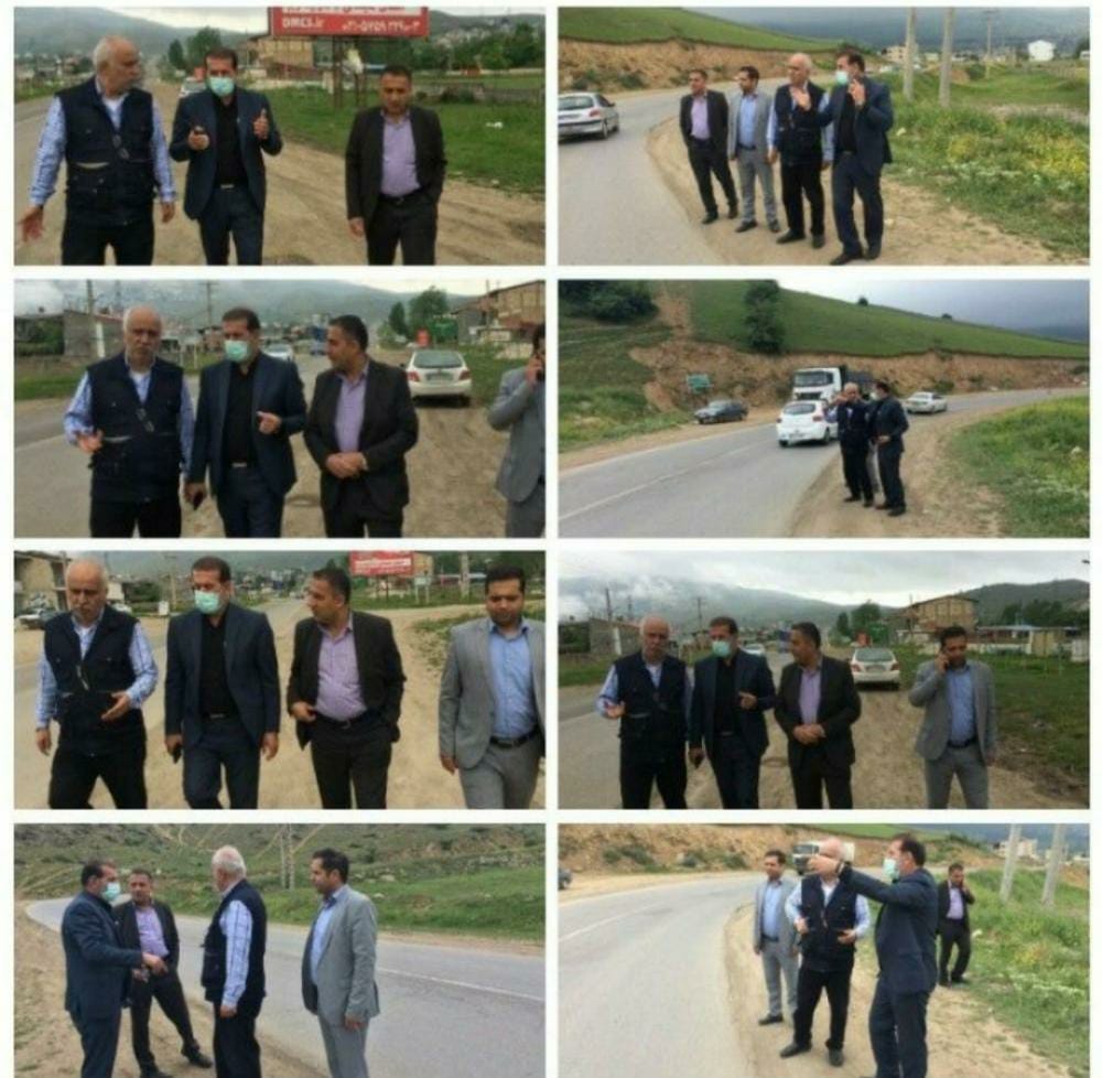 بازدید فرماندار و پیمانکار پروژه چهاربانده شدن کلاردشت به مرزن آباد از اجرای پروژه